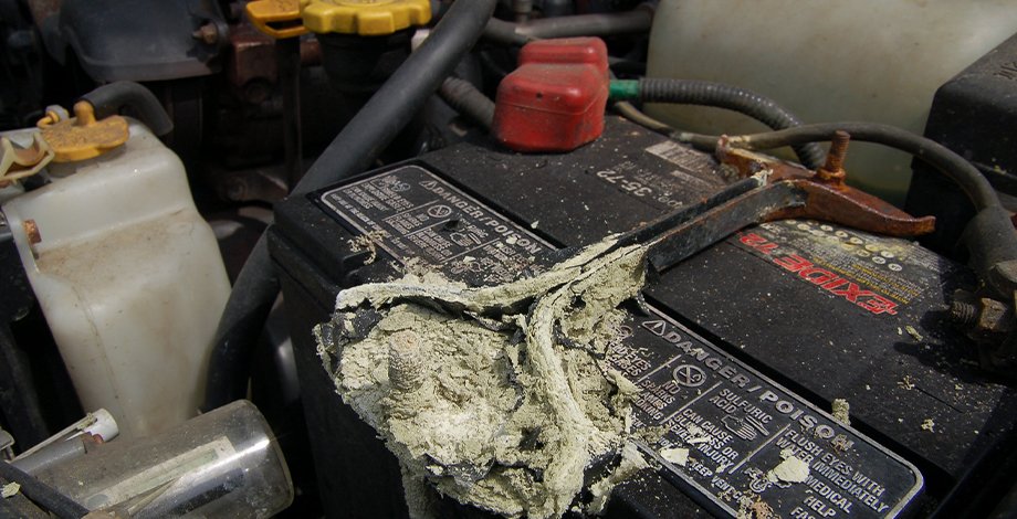 corroded car battery